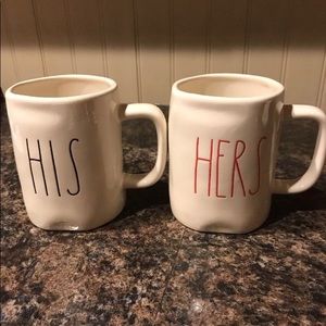 Rae Dunn "HIS" "HERS" LL Mugs